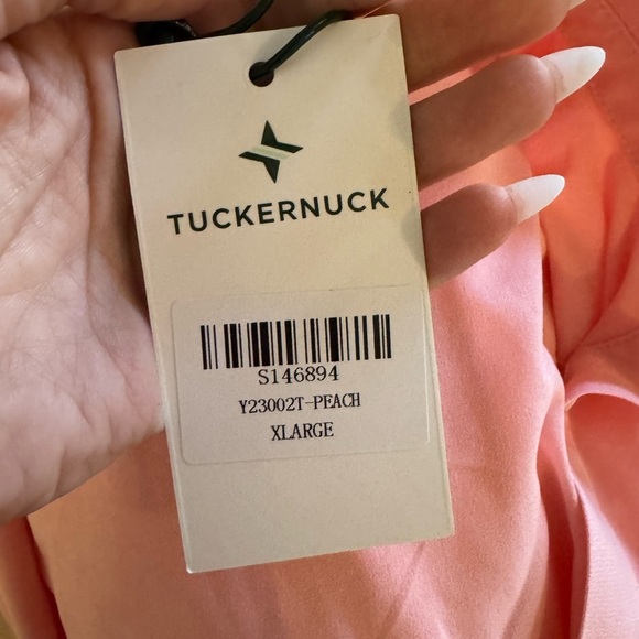TUCKERNUCK Crepe Callahan Shirt Dress in Peach Size XL NWT - Picture 13 of 14